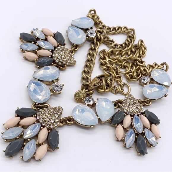 J. Crew Blue Opalescent and Pave Jeweled Necklace - Picture 1 of 3